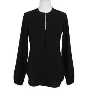 LAUREN RALPH LAUREN Black Long Sleeve Minimalist Office Style Blouse Size Small